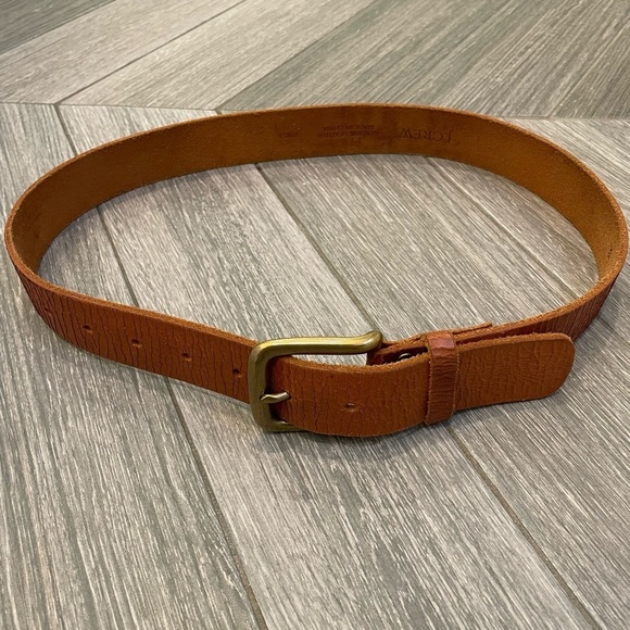 J Crew Brown Crackled Leather Belt - Picture 3 of 12